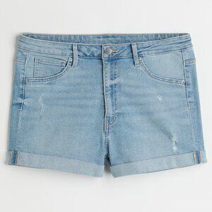 H&M+ High Waist Light Blue Denim Shorts/NWT/18